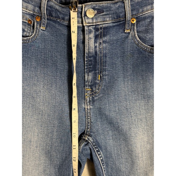 GAP Vintage Slim Mid Rise Jeans Women's Size 14R Medium Wash Frayed Hem‎ - Picture 2 of 10